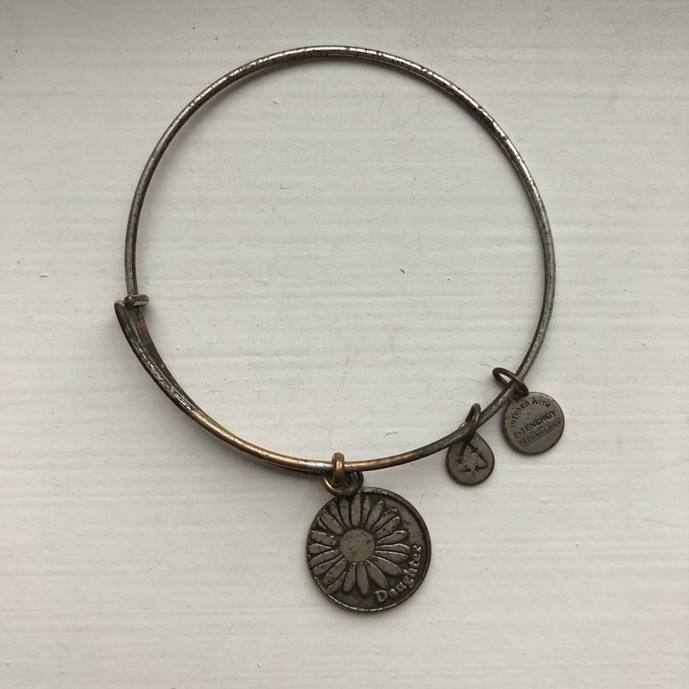 Silver Alex and Ani Daughter charm bangle bracelet - Picture 6 of 6